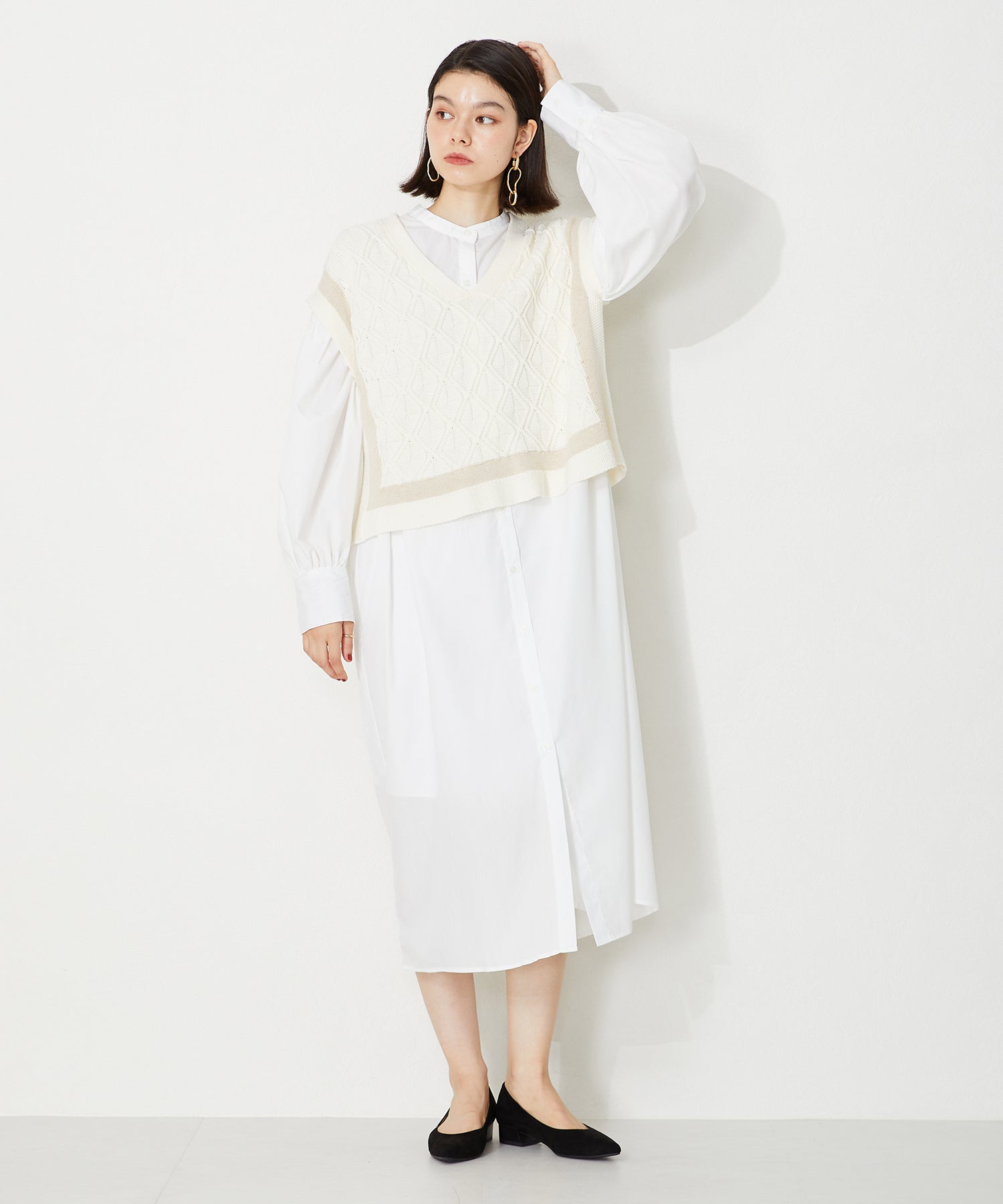 【WEB限定】バイカラーポインテッドトゥパンプス/32307
