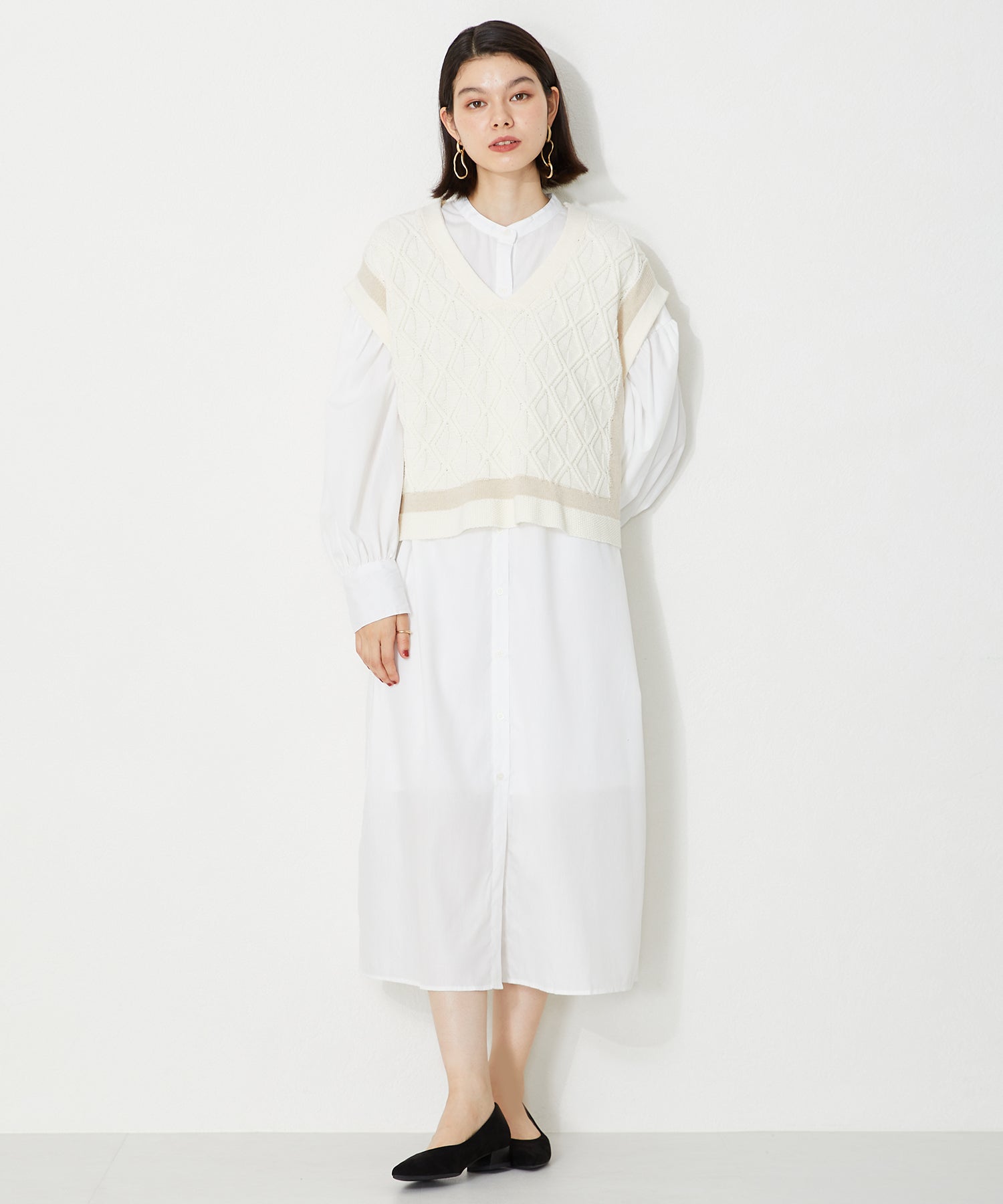 【WEB限定】バイカラーポインテッドトゥパンプス/32307