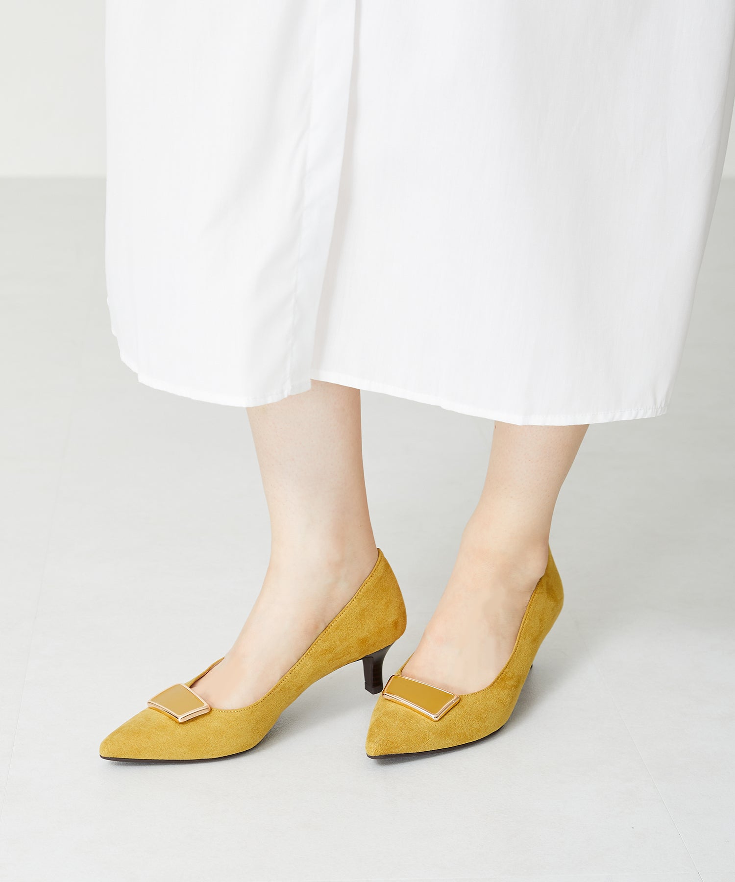 【WEB限定】2wayスクエアモチーフヒールパンプス/32308