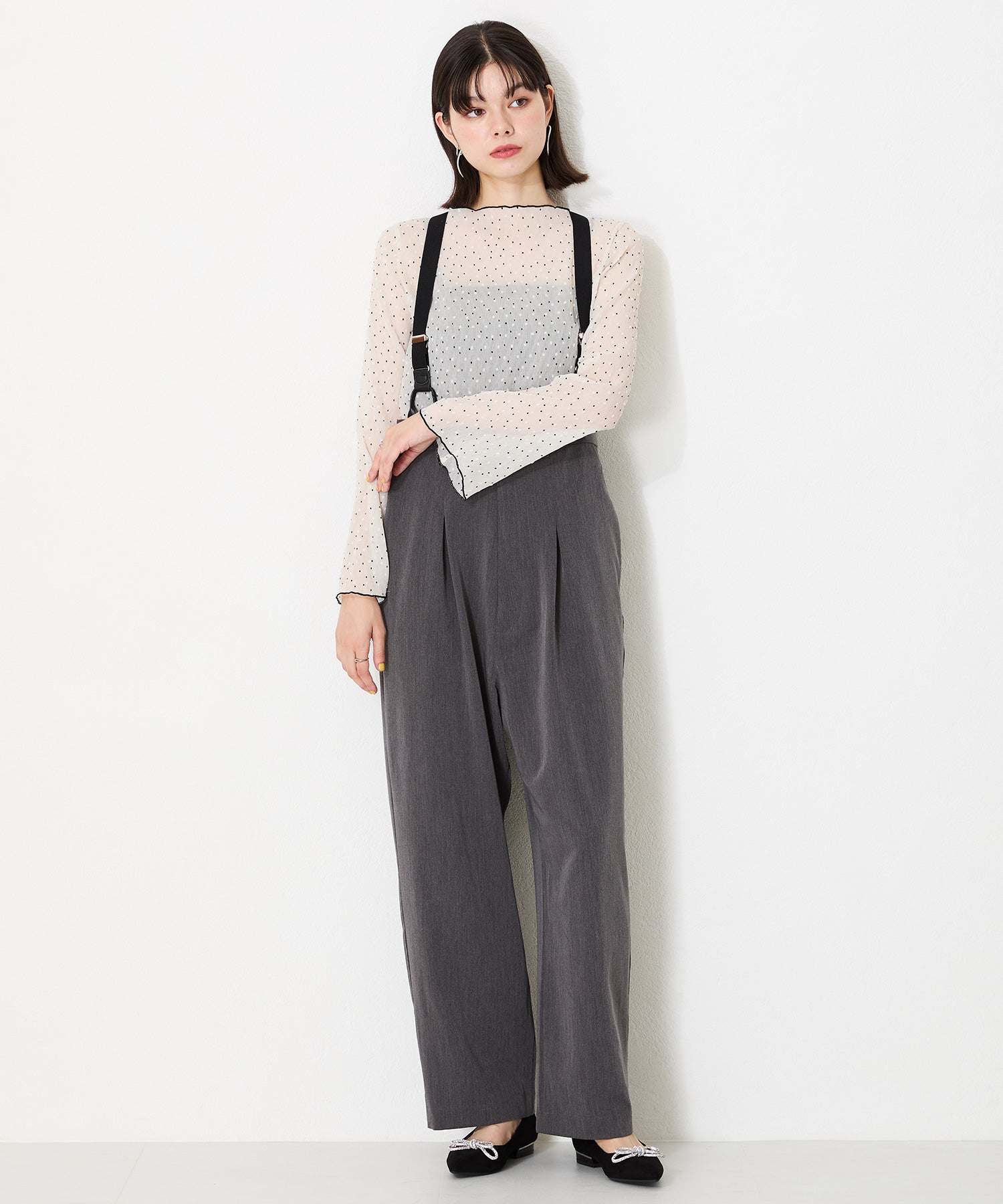 【WEB限定】ビジューリボンフラットパンプス/41310
