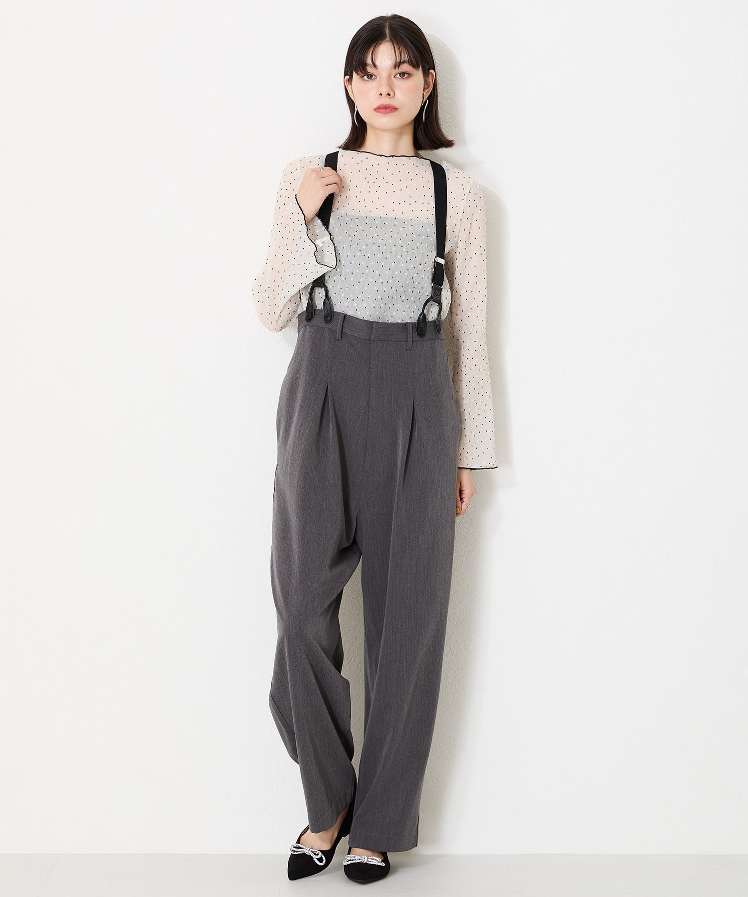 【WEB限定】ビジューリボンフラットパンプス/41310