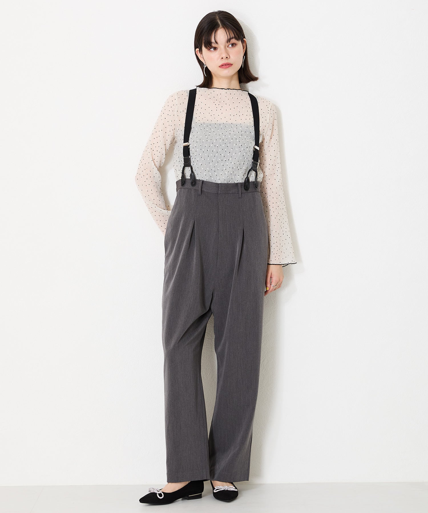【WEB限定】ビジューリボンフラットパンプス/41310