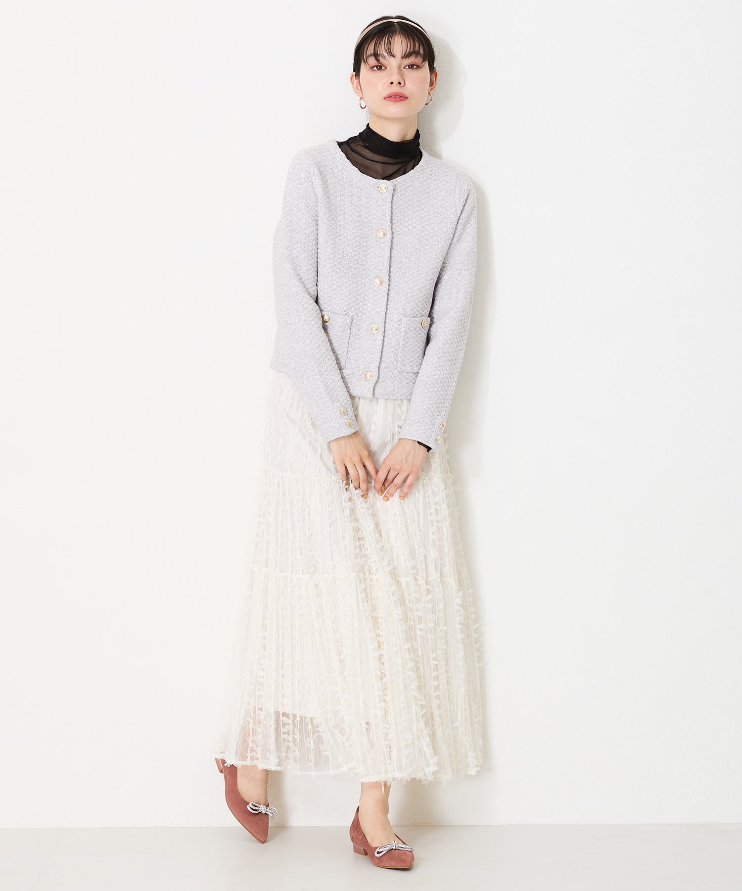 【WEB限定】ビジューリボンフラットパンプス/41310