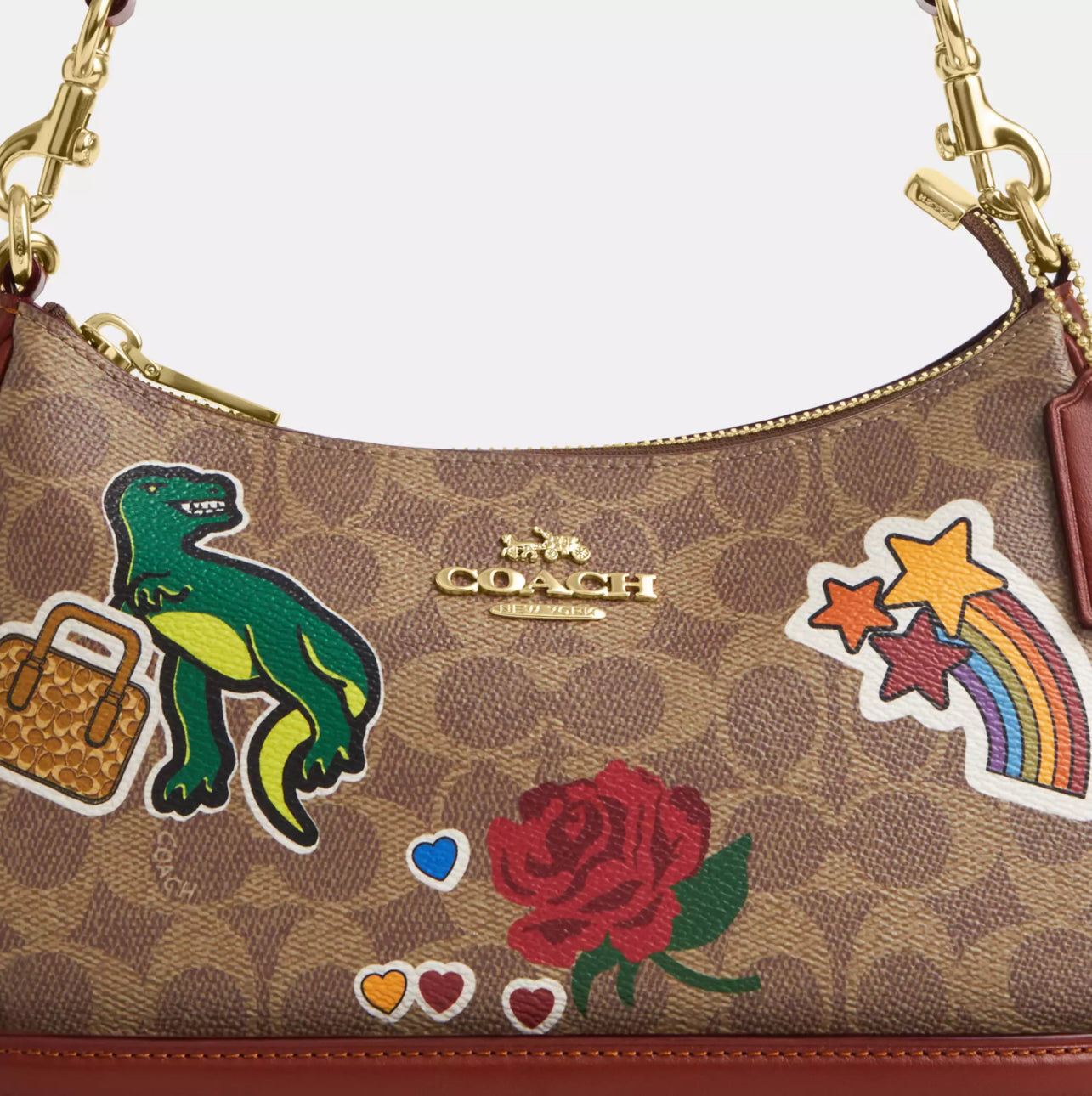 コーチ テリ ショルダーバッグ シグネチャー キャンバス ステッカープリント
