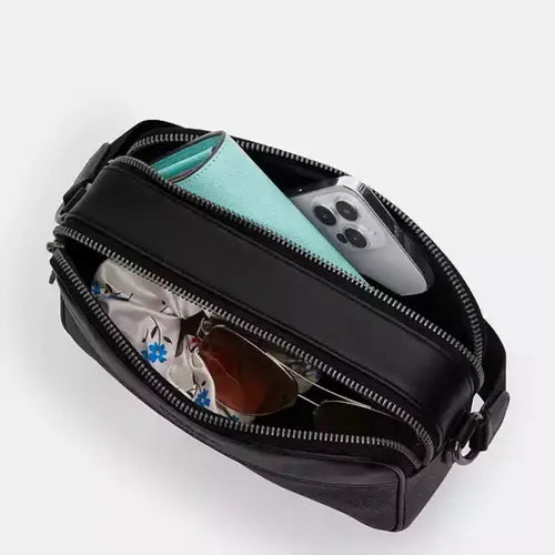 コーチ メンズ グラハム クロスボディバッグ スムースカーフレザー - ブラック